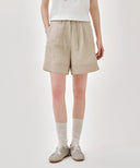 W EASY LINEN SHORTS IN LIGHT BEIGE image 11