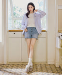 W BANDING FLATS SNEAKERS IN LIGHT GRAY