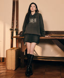 DOODLE BEAR KNIT PULLOVER IN CHARCOAL GREY image 10