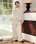 W CORDUROY EASY PATNS IN CREAM