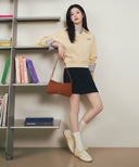 CORDUROY COLLAR QUILTED JACKET IN BLACK image 14