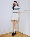 W VINTAGE CLASSIC LOGO SWEAT MINI SKIRT IN OATMEAL image 1
