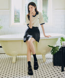 W COTTON CARGO MINI SKIRT IN BLACK image 1