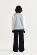 HIGH NECK RAGLAN KNIT ZIP UP FOR WOMEN IN IVORY image 7