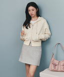 W VINTAGE CLASSIC LOGO SWEAT MINI SKIRT IN HEATHER GREY image 2