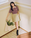 W COTTON CARGO MINI SKIRT IN BEIGE image 8