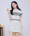 W VINTAGE CLASSIC LOGO SWEAT MINI SKIRT IN OATMEAL image 3