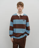CLASSIC LOGO STRIPE RUGBY SWEATSHIRT IN BLUE image 1
