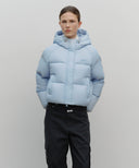 W REGULAR LOGO HOODED CROP DOWN JACKET IN LIGHT BLUE image 5