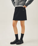 W VINTAGE CLASSIC LOGO SWEAT MINI SKIRT IN BLACK image 4