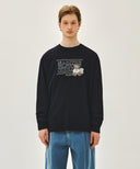 DOODLE CLASSIC LOGO LONG SLEEVE TEE IN NAVY image 1
