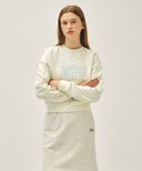 W CLASSIC LOGO CROP SWEATSHIRT IN FLOWER image 1