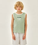 KIDS WAFFLE RINGER SLEEVELESS IN MINT image 1