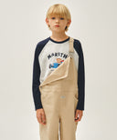 KIDS BEAR RAGLAN LONG SLEEVE TEE IN NAVY image 1
