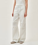 W SUMMER WIDE FIT DENIM PANTS IN WHITE image 4