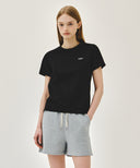 W SMALL REGULAR LOGO TEE IN BLACK image 1