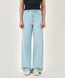 W SUMMER SEMI WIDE DENIM PANTS IN LIGHT BLUE image 4
