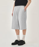 EMBO LOGO BERMUDA SWEAT SHORTS IN LIGHT HEATHER GREY image 1