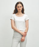 W BASIC CROP TEE IN WHITE image 1