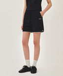 W LACE DETAIL SWEAT SHORTS IN NAVY image 1