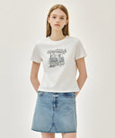 [REGEN] W FRENCH FRUIT SHOP GRAPHIC TEE IN WHITE image 1