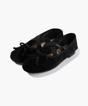 W CROSS BANDING VELVET FLAT SHOES IN BLACK image 7