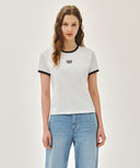 W CLASSIC LOGO RINGER TEE IN WHITE image 1