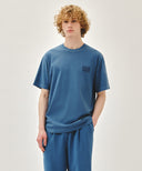 DRAWING LOGO DYEING TEE IN BLUE image 1