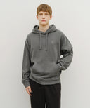 GARMENT DYED HOODIE IN CHARCOAL GREY