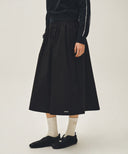 W COTTON WAIST WRINKLE SKIRT IN BLACK image 1