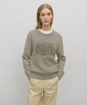 CLASSIC LOGO KNIT PULLOVER IN OATMEAL image 4