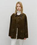 CORDUROY HUNTING JACKET IN KHAKI image 3