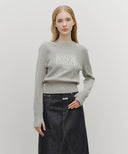 W CLASSIC LOGO CROP KNIT IN BLACK image 11