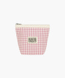 CLASSIC LOGO CHECK POUCH IN PINK image 1