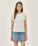 W SMALL CLASSIC LOGO TEE IN WHITE image 1