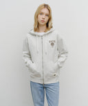 BIG COLLEGE LOGO GRAPHIC HOODIE ZIPUP IN LIGHT HEATHER GREY image 1