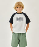 KIDS CLASSIC LOGO OVERSIZED RAGLAN TEE IN NAVY