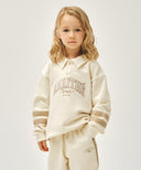 KIDS STRIPE POINT COLLAR SWEATSHIRT IN IVORY image 1