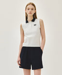 W SMALL CLASSIC LOGO PK COLLAR SLEEVELESS IN WHITE image 1