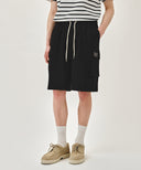 CLASSIC LOGO CARGO SWEAT SHORTS IN BLACK image 1