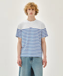 BLOCK STRIPE TEE IN BLUE image 1