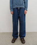 M DOUBLE KNEE CARPENTER DENIM PANTS IN DARK BLUE image 1