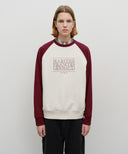 CLASSIC LOGO COLOR BLOCK RAGLAN SWEATSHIRT IN BURGUNDY image 1