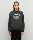 WINERY APPLIQUE LOGO OVER FIT SWEATSHIRT IN CHARCOAL GREY image 1