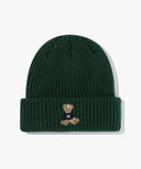 DOODLE BEAR BEANIE IN DARK GREEN image 1