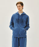 CLASSIC LOGO DYEING HOODIE ZIPUP IN BLUE image 1