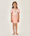 KIDS W CHECK SWIM SUIT IN PINK image 1
