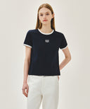W CLASSIC LOGO RINGER TEE IN NAVY image 1