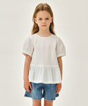 KIDS W PEPLUM BLOUSE IN WHITE image 1