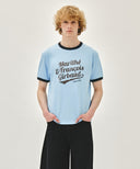 VINTAGE LOGO RINGER TEE IN SKY BLUE image 1